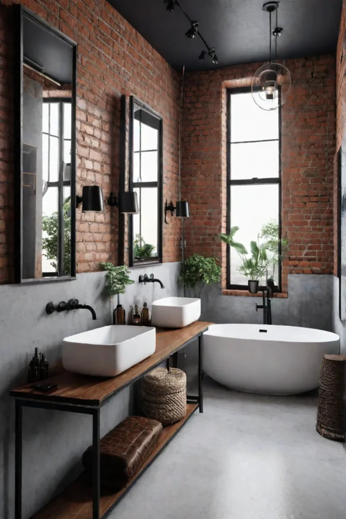 Industrialstyle small bathroom