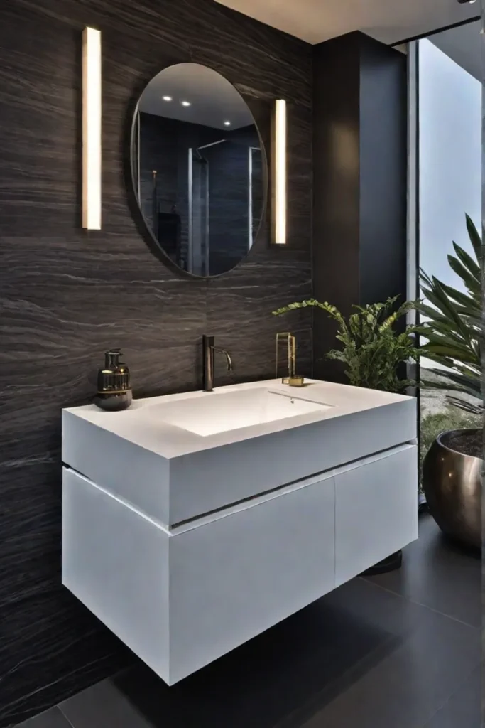 Integrated sink bathroom vanity