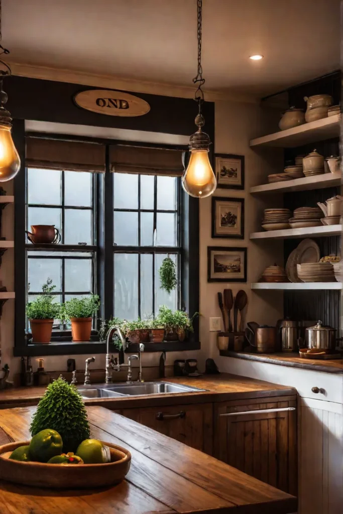 Kitchen with accent lighting