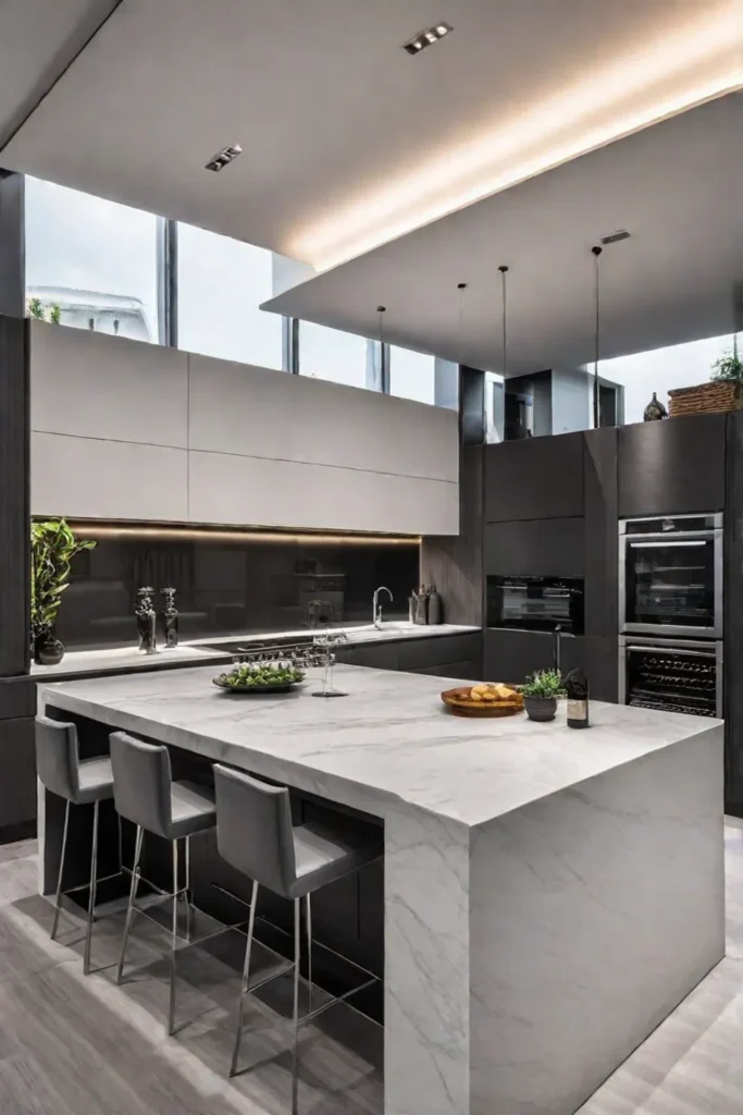 Kitchen with architectural lighting