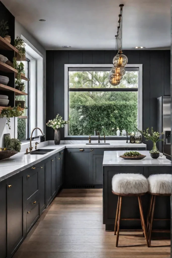 Kitchen with balanced lighting