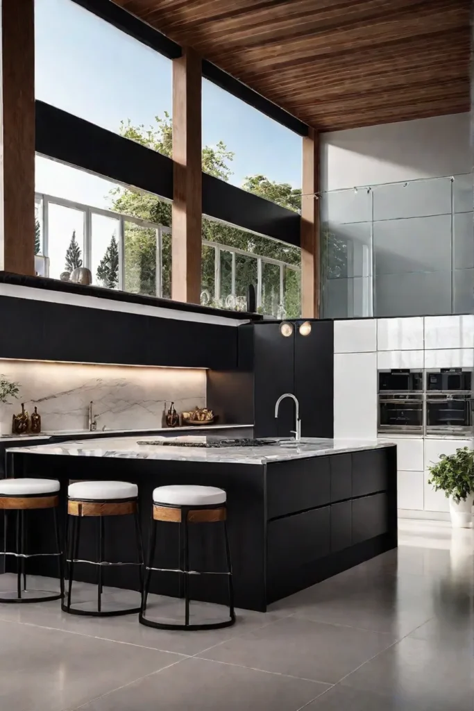 Kitchen with natural materials and warm atmosphere