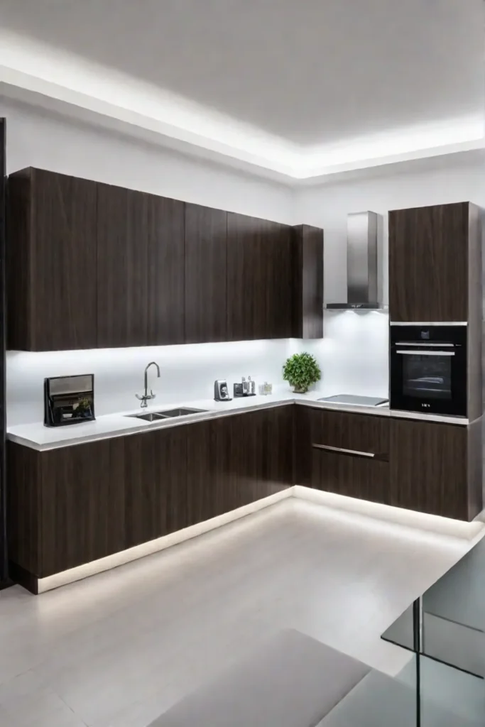 Kitchen with undercabinet lighting