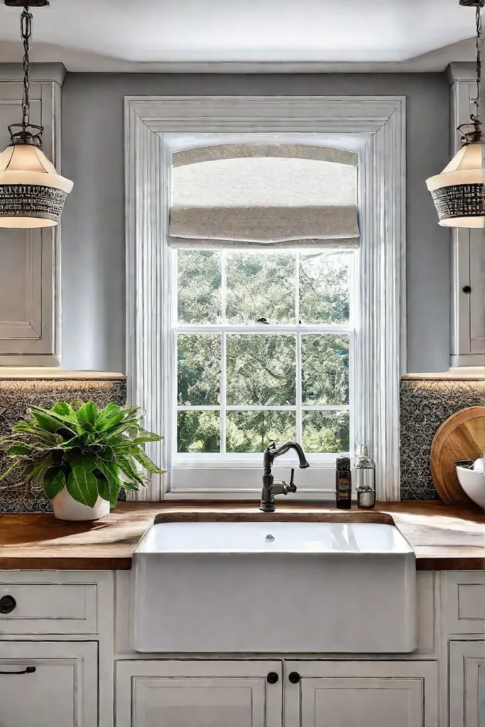 Kitchen with wall sconces