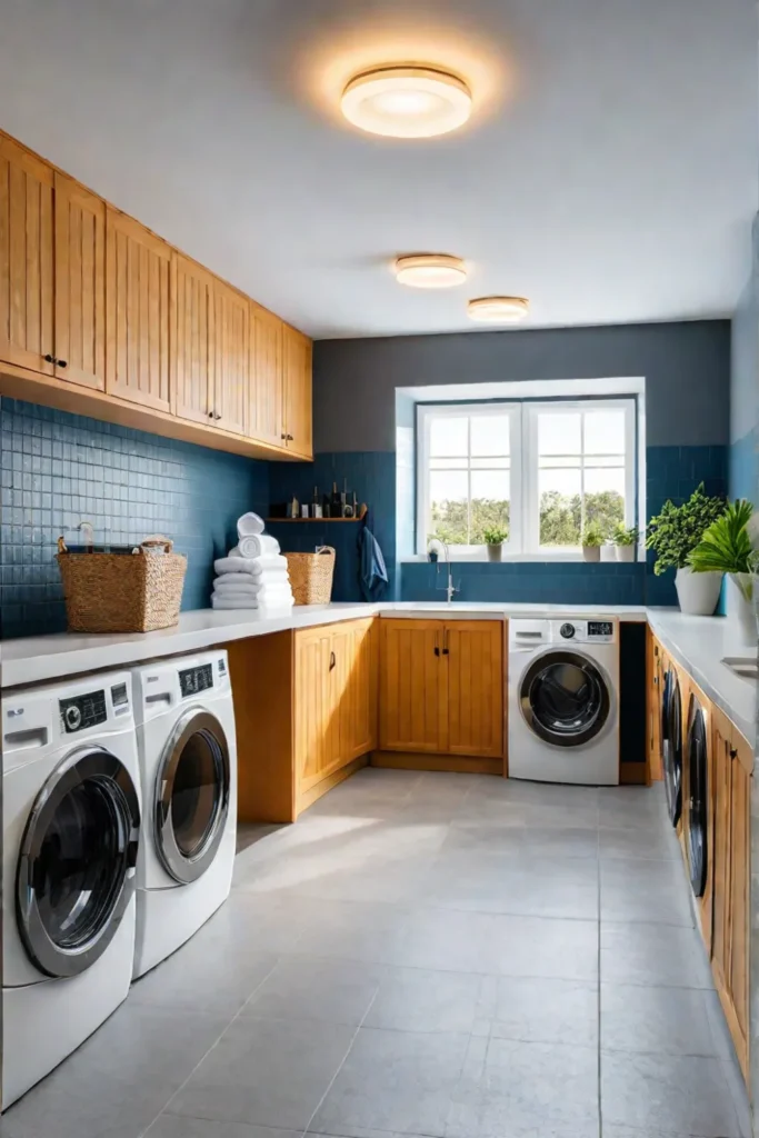Laundry room with cleaning supply storage