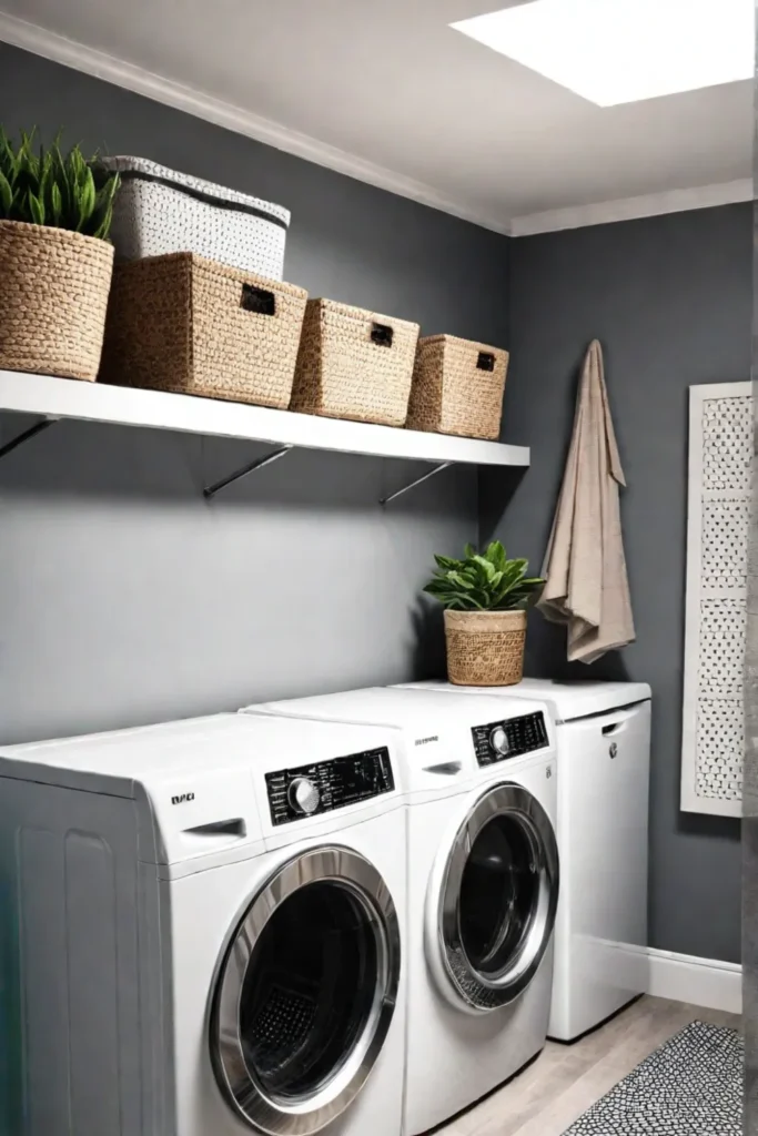 Laundry room with corner and vertical storage