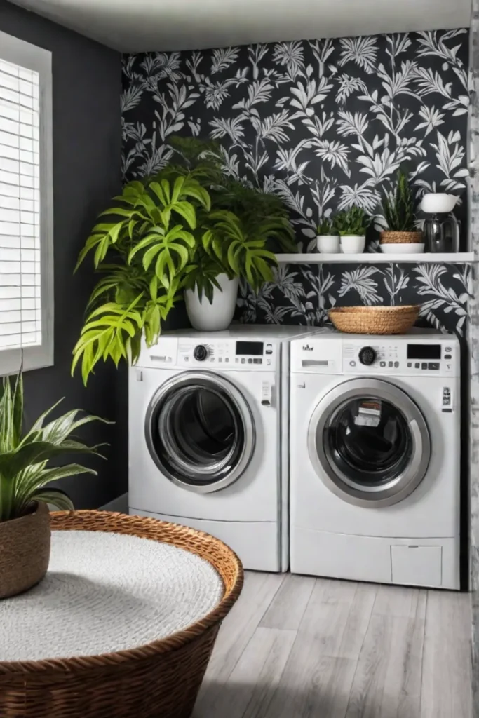 Laundry room with decor and personalization