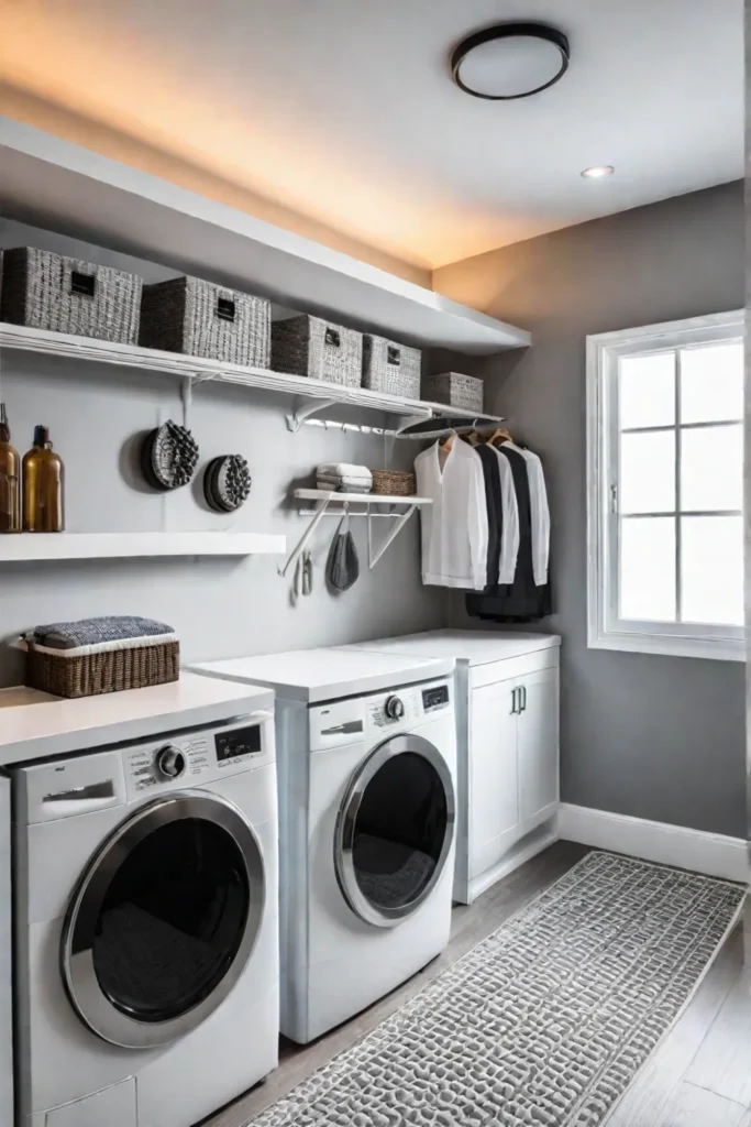 Laundry room with efficient storage solutions