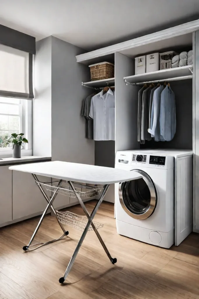Laundry room with folding and ironing station