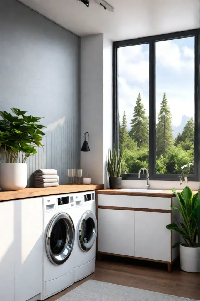 Laundry room with natural elements