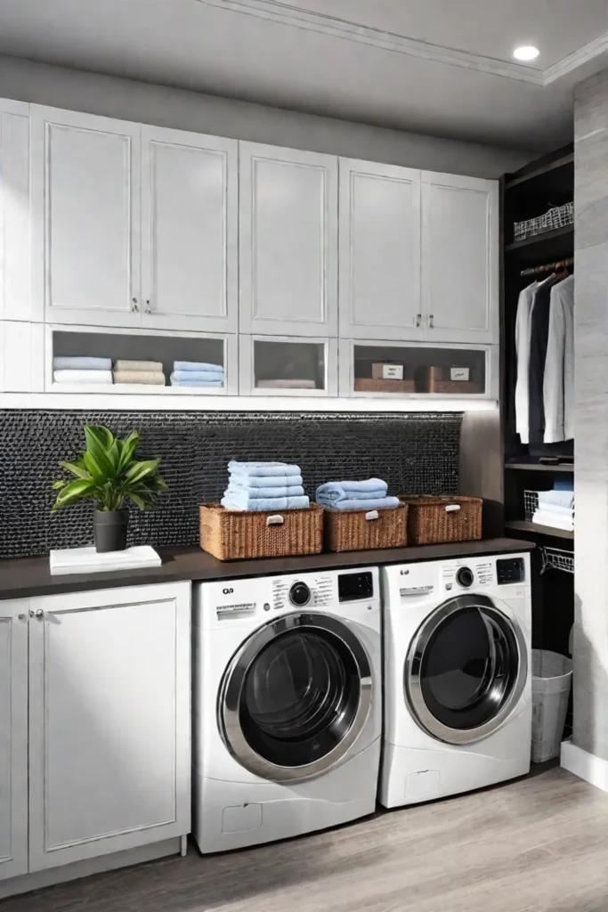 Laundry room with organized storage solutions
