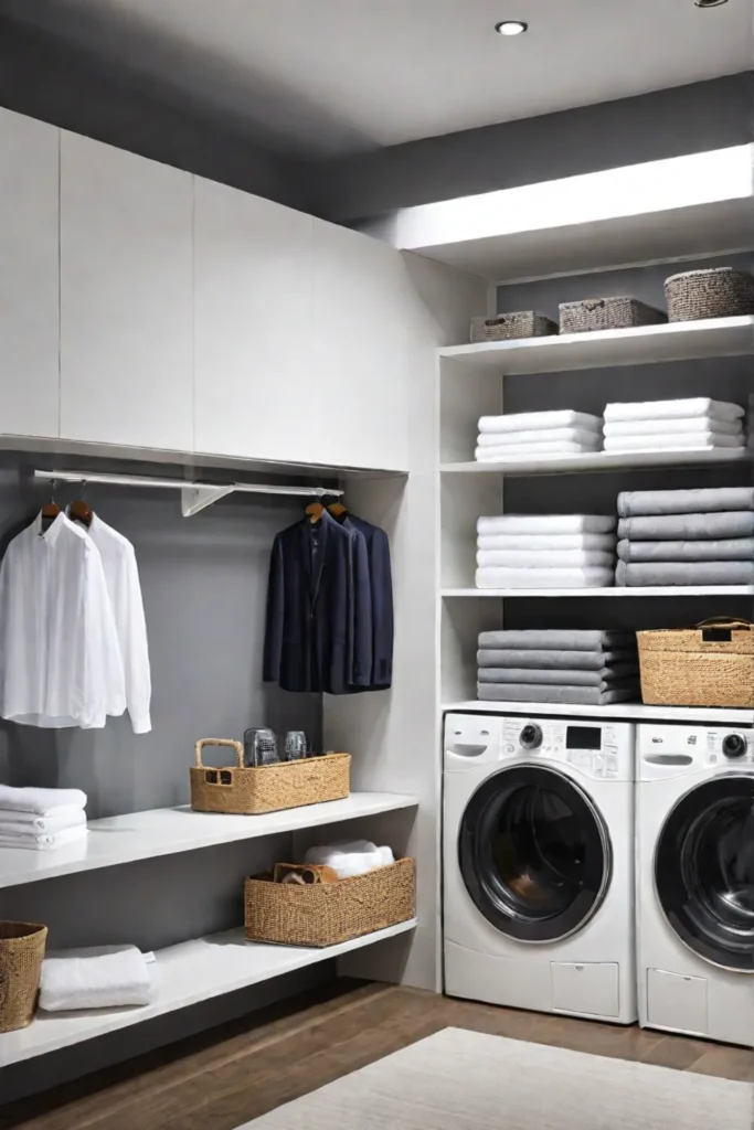 Laundry room with vertical storage solutions 1