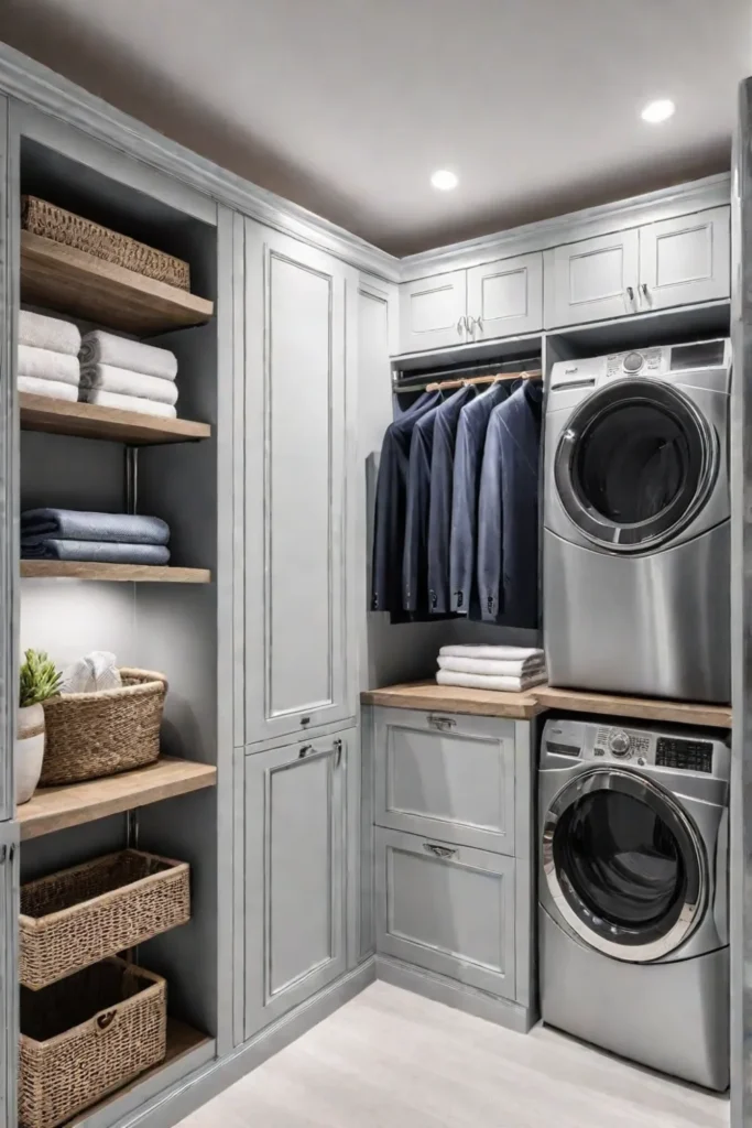 Laundry room with vertical storage solutions