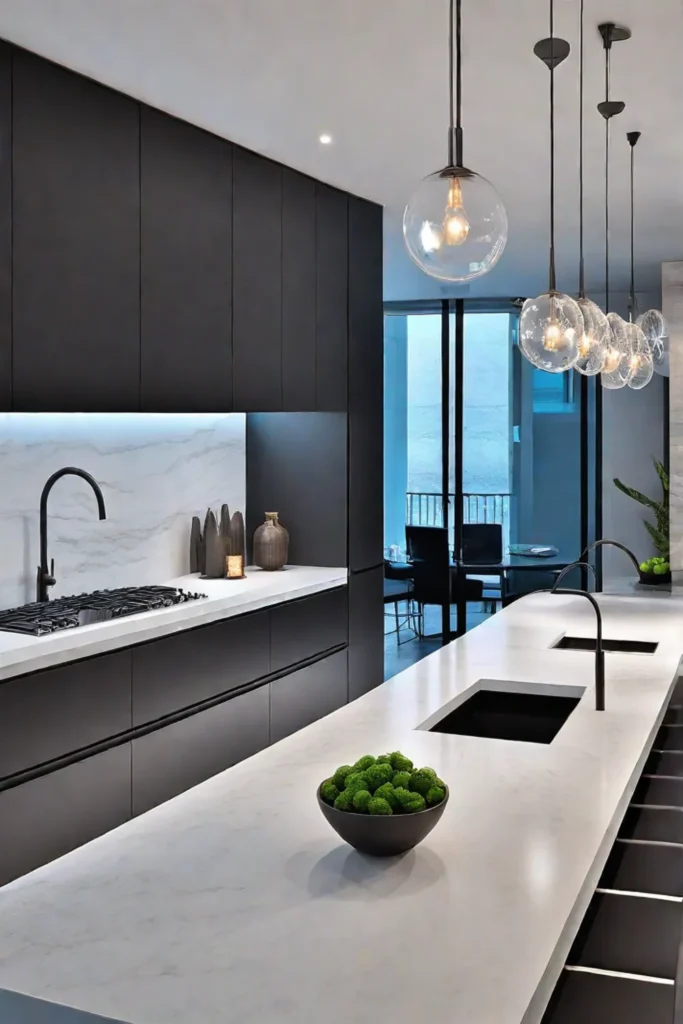 Layered LED lighting in a kitchen showcasing energy efficiency and customizability