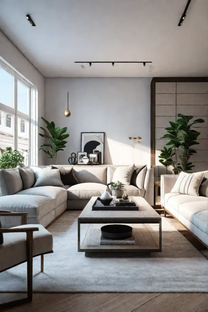 Living room with thoughtful furniture arrangement and decor choices