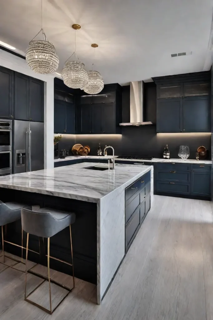 Luxurious kitchen with large island