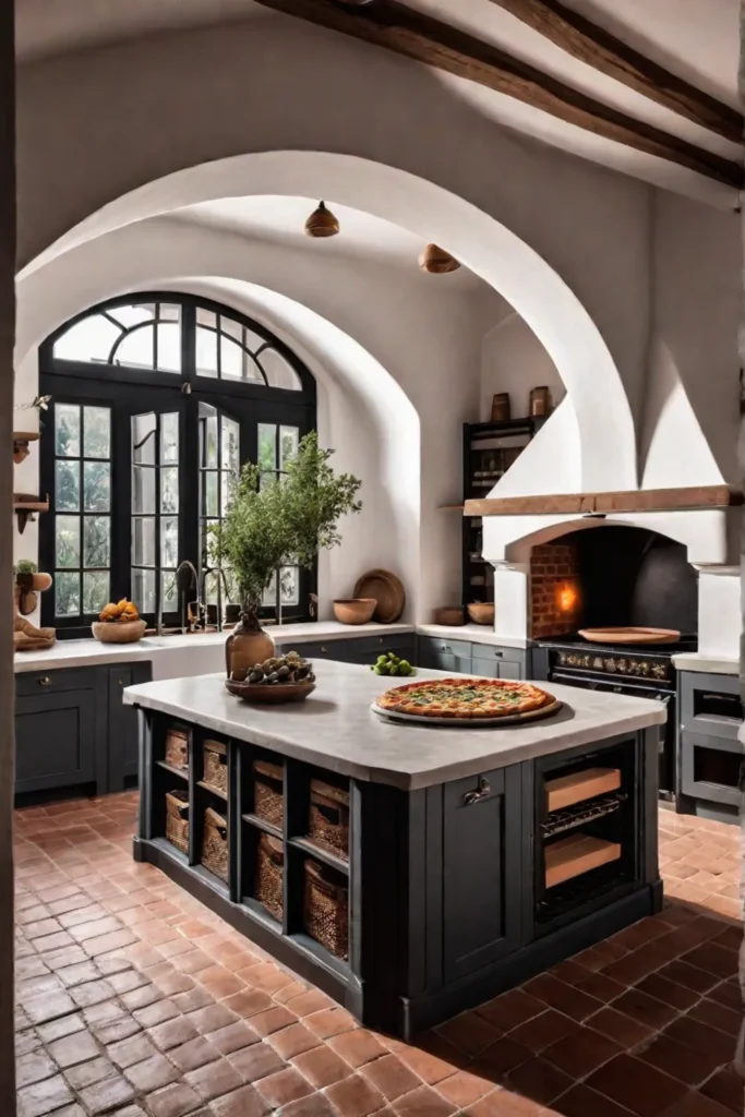 Mediterranean kitchen with terracotta tiles