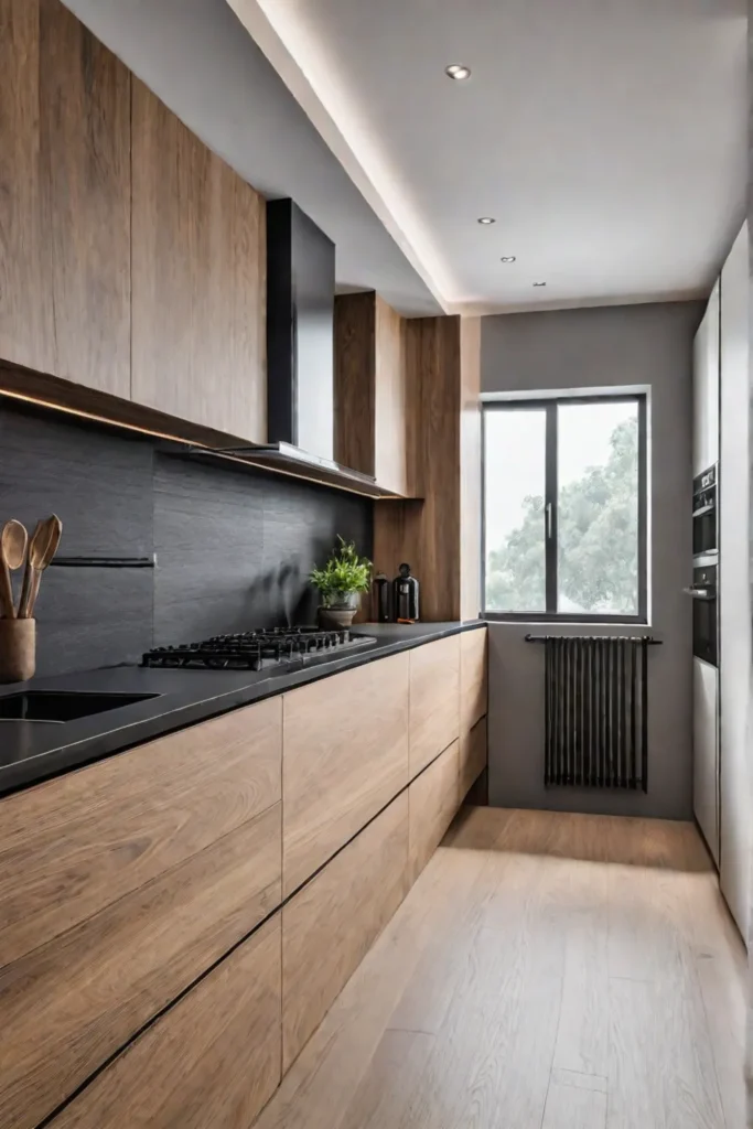 Minimalist kitchen with clutterfree countertop