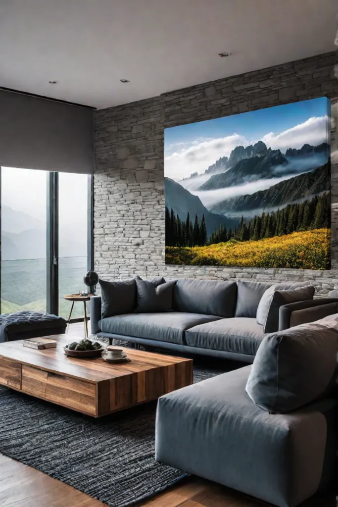 Minimalist wall decor in a living room