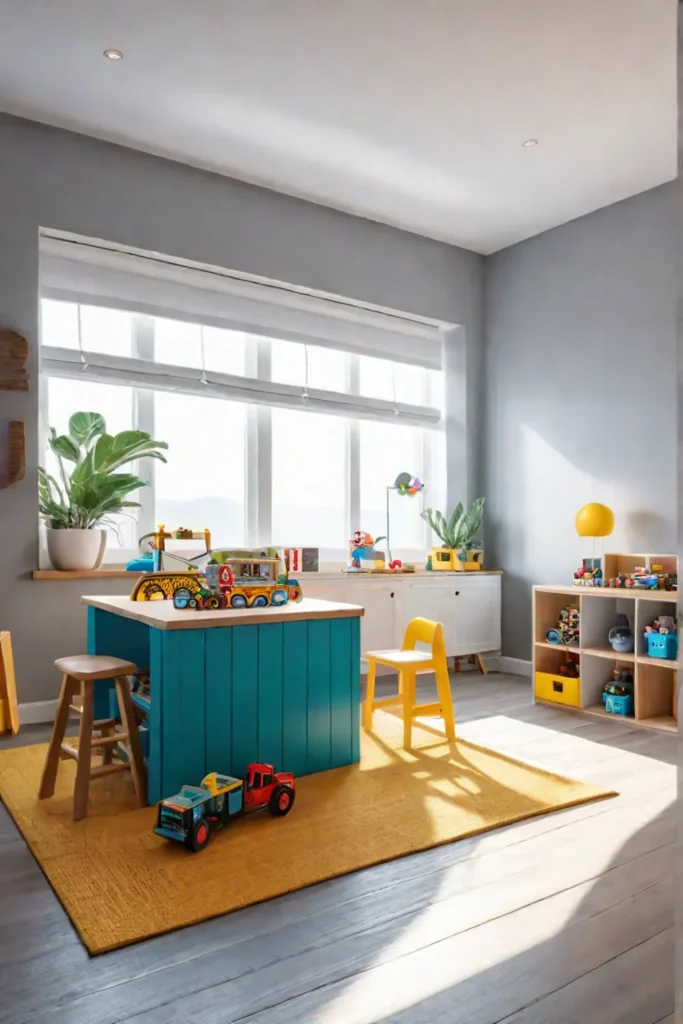 Minimalist playroom with open space and natural light