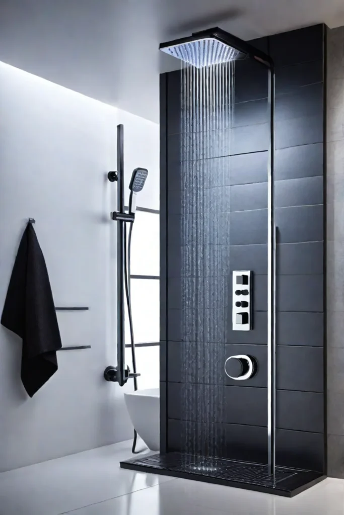 Modern bathroom with a smart shower system