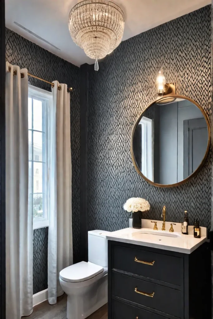 Modern bathroom with geometric design elements