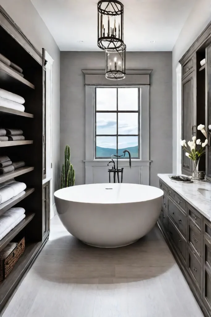 Modern powder room with sophisticated touches