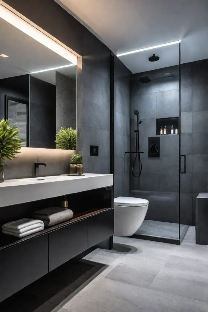 Modern small bathroom with walkin shower