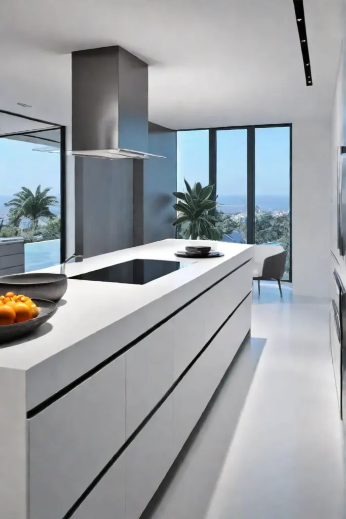 Modern kitchen with remote appliance monitoring