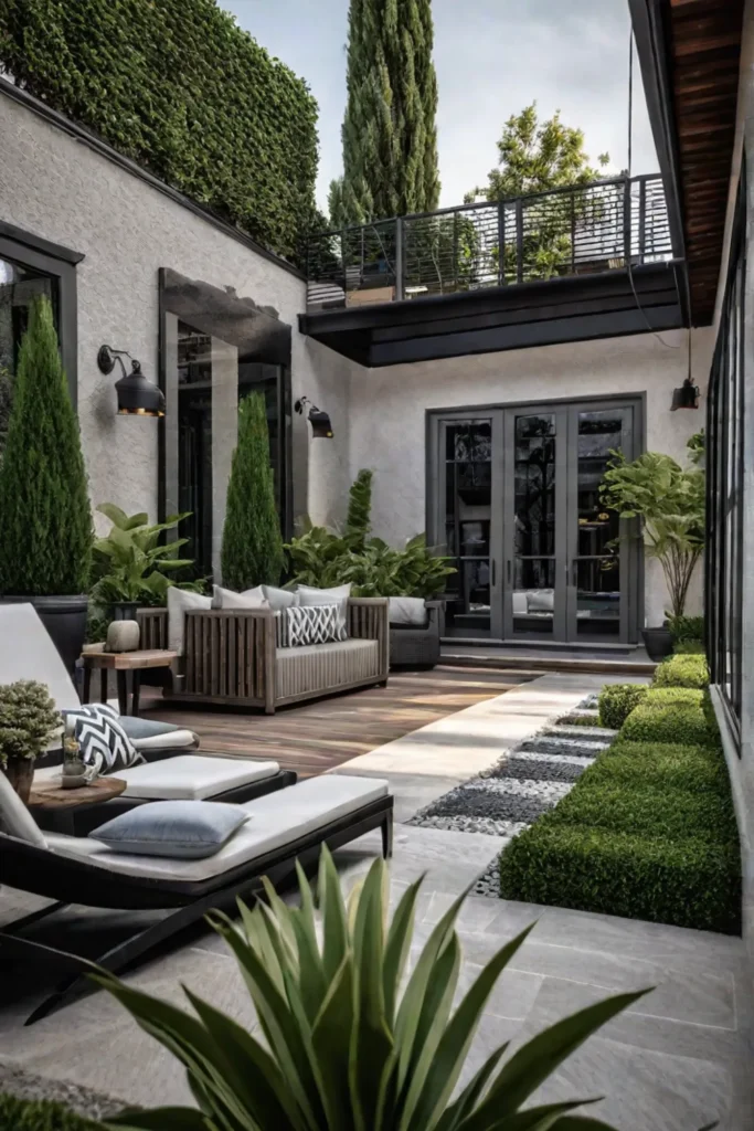 Patio with mix of textures for visual interest