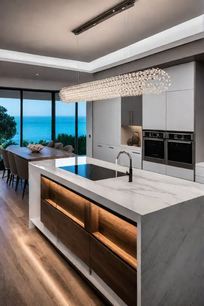Personalized lighting design in a modern kitchen reflecting individual style and preferences