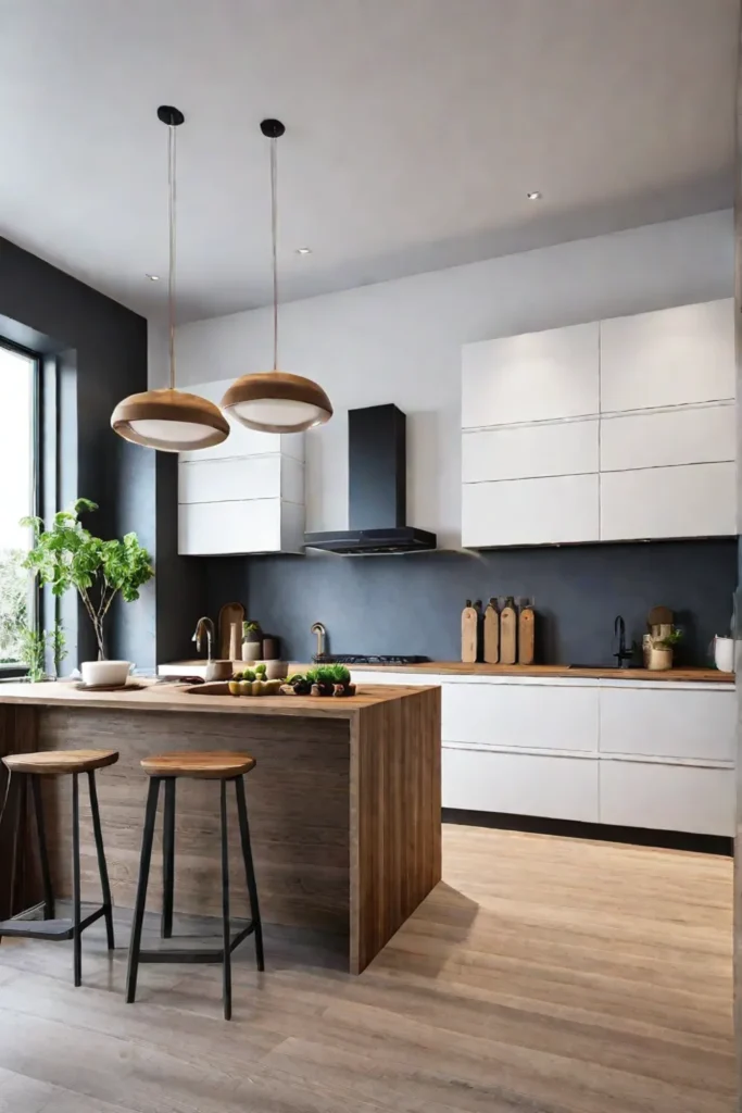 Scandinavianinspired luxury kitchen with clean lines and natural materials