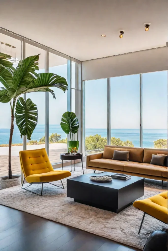 Sleek midcentury modern living room