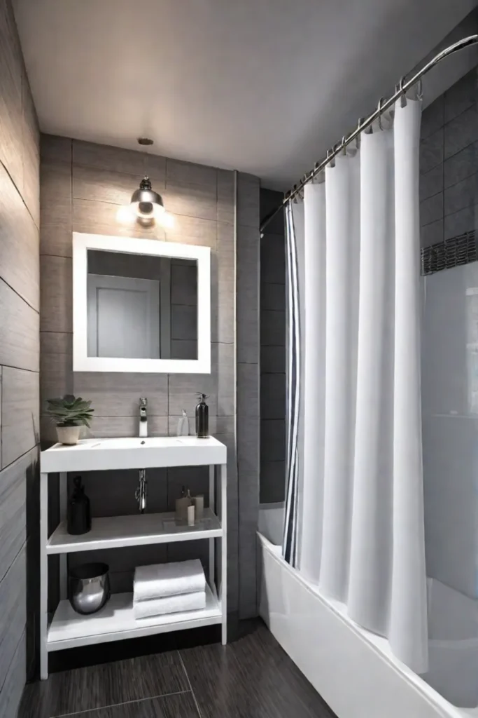 Small bathroom with multifunctional accessories