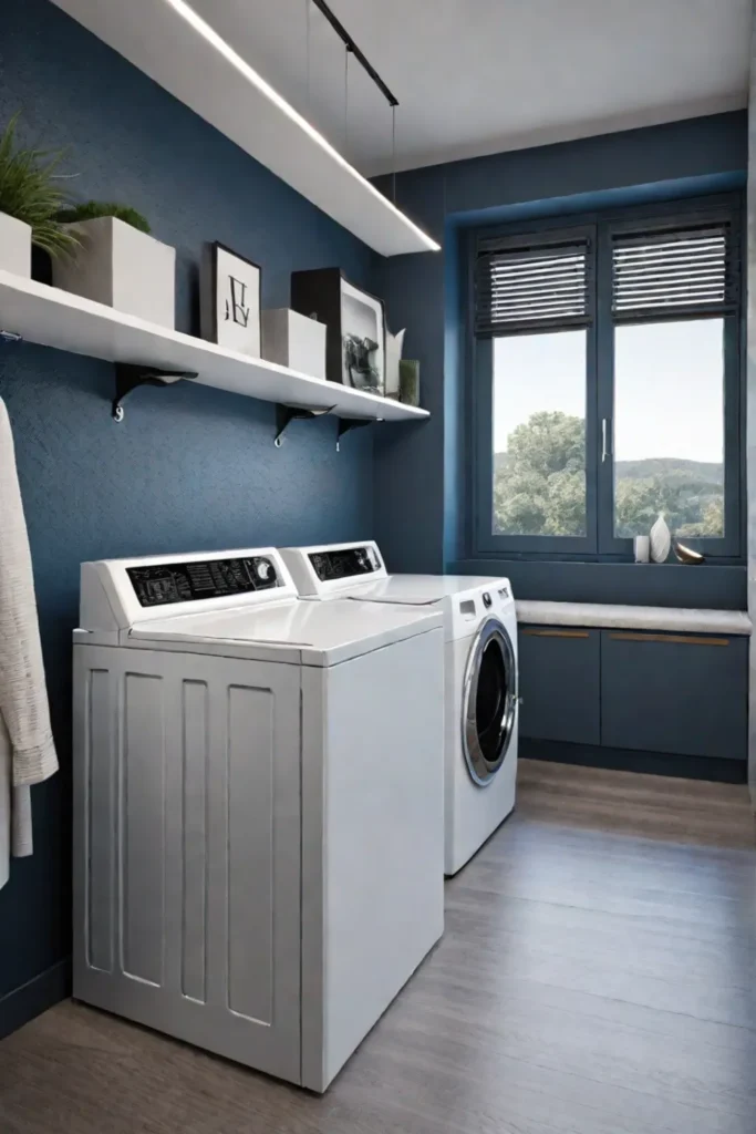 Small laundry room with stackable appliances