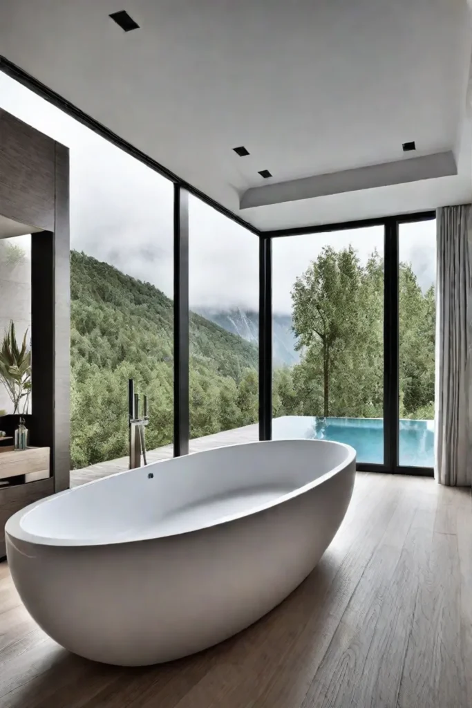 Spacious and tranquil bathroom
