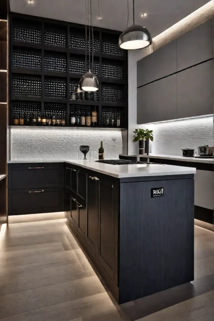 Track lighting in contemporary kitchen