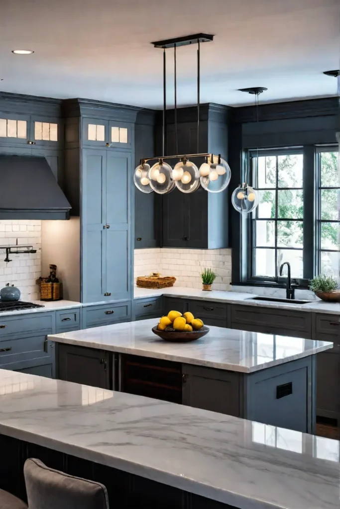 Transitional kitchen with shakerstyle cabinetry