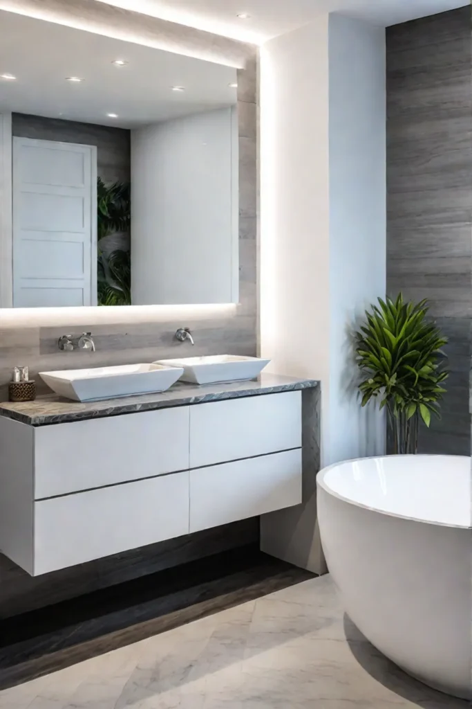 Vanity with integrated soaking tub