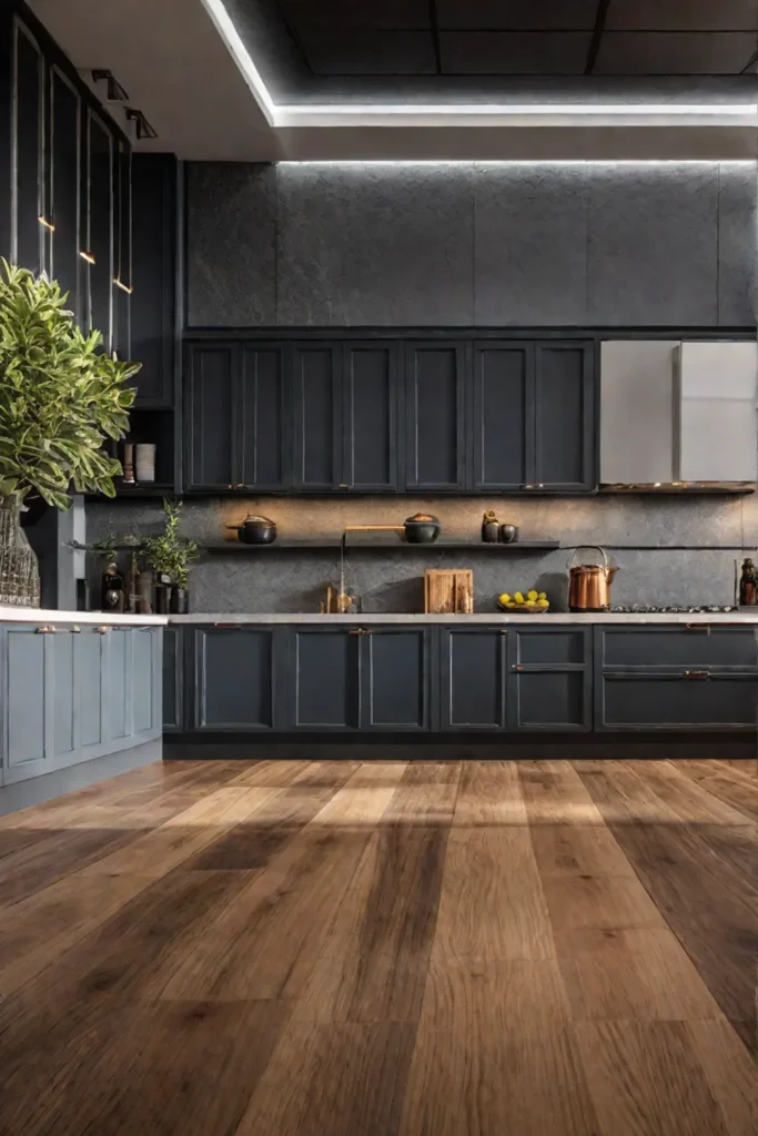 Variety of kitchen flooring samples on display