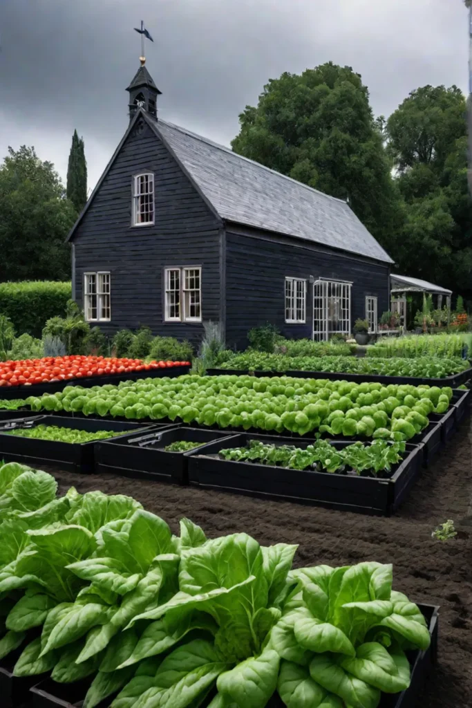 Vegetable garden with heirloom varieties