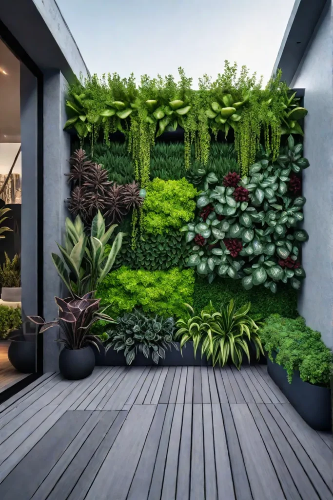 Vertical garden on apartment balcony