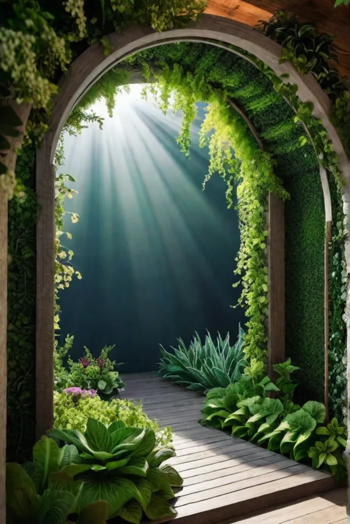 Vertical garden with archway