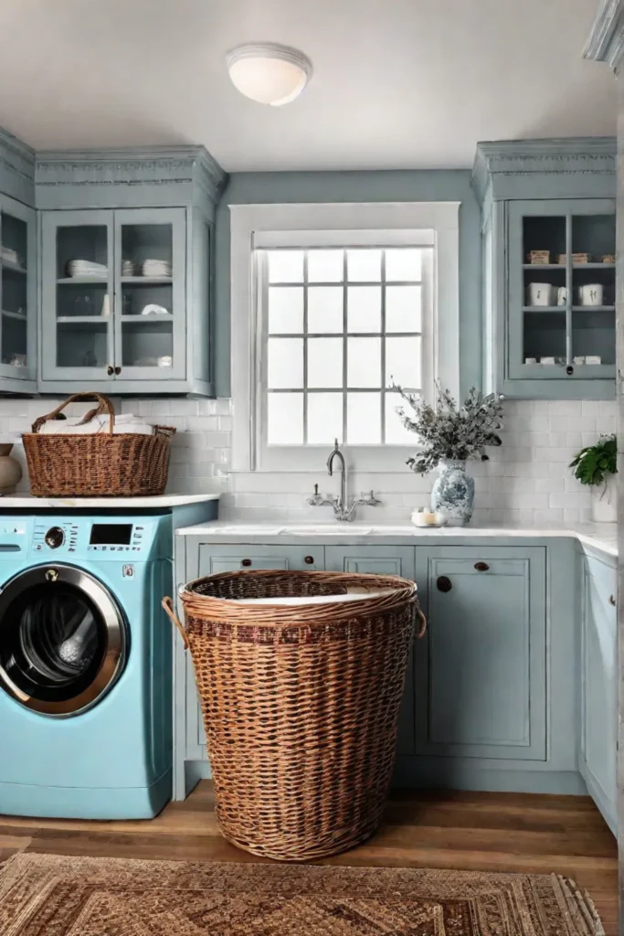Vintage laundry room with clawfoot washer