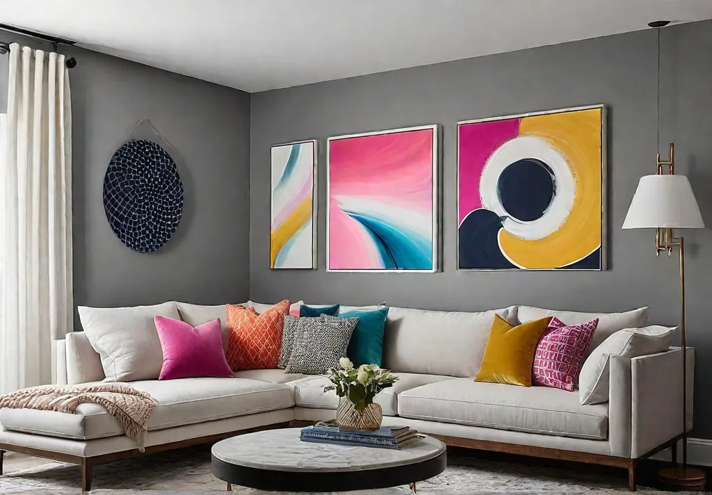 A cozy living room corner adorned with a gallery wall of DIYfeat