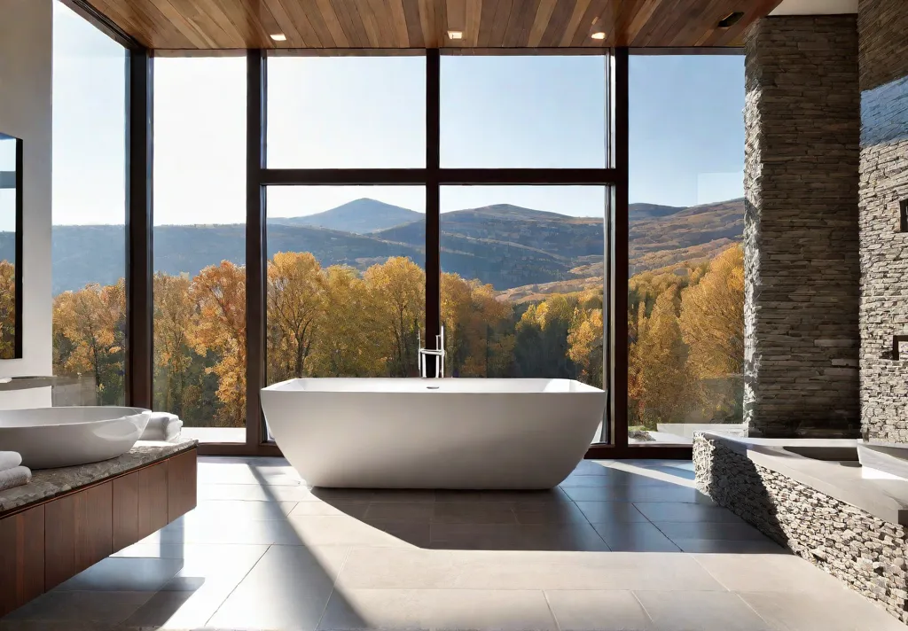 A modern bathroom with a freestanding tub as the focal point largefeat