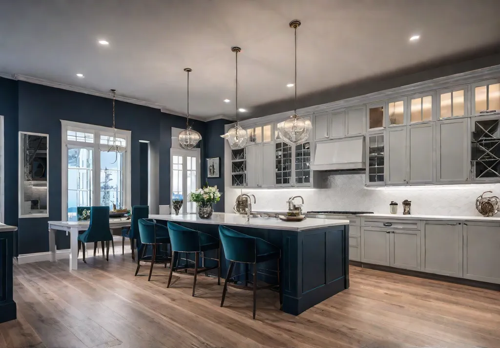 A spacious openconcept kitchen filled with natural light seamlessly blending cooking diningfeat