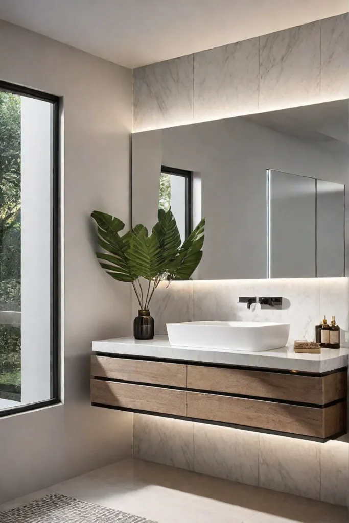 Bathroom with a focus on functionality and order