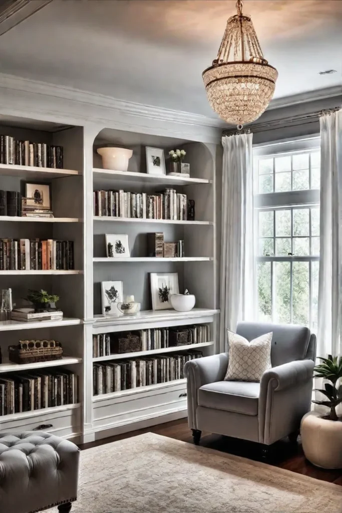 Closet turned reading nook with a whimsical charm