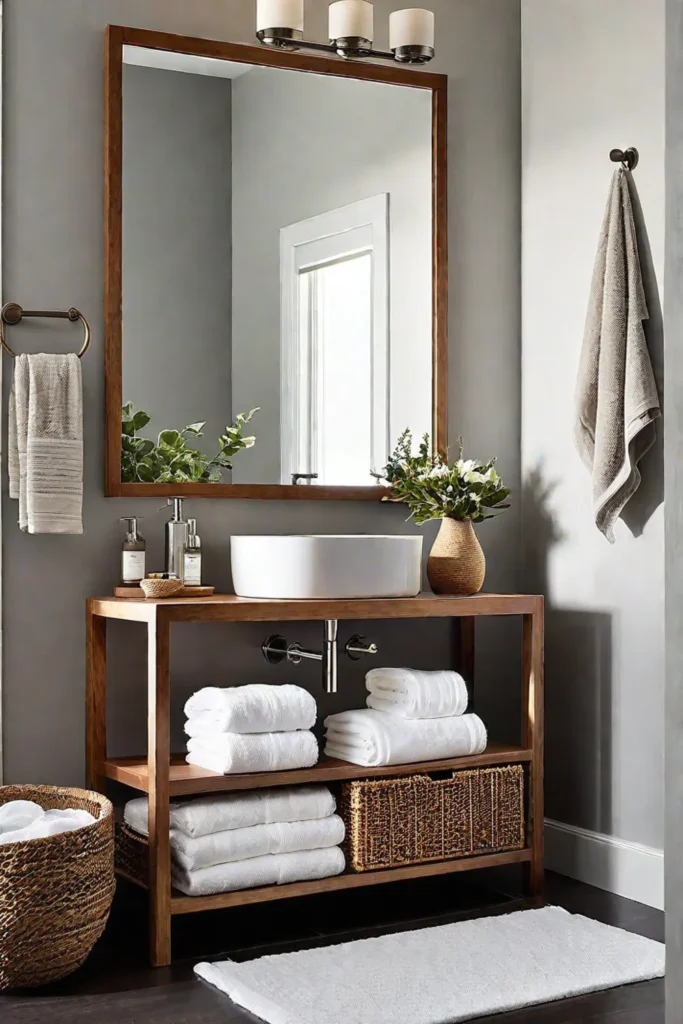 Clutterfree bathroom with clean lines and simple design